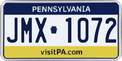 PA license plate JMX1072