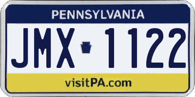 PA license plate JMX1122