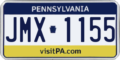 PA license plate JMX1155