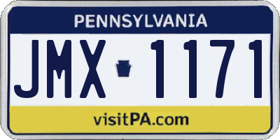 PA license plate JMX1171
