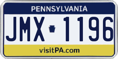 PA license plate JMX1196
