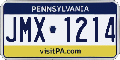 PA license plate JMX1214