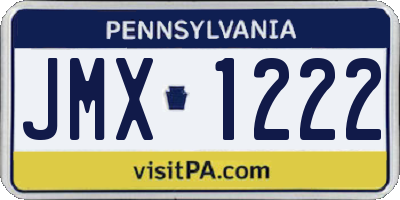 PA license plate JMX1222