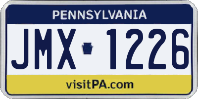PA license plate JMX1226