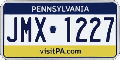 PA license plate JMX1227