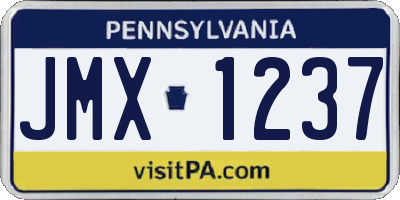 PA license plate JMX1237