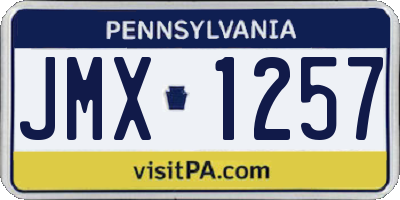 PA license plate JMX1257