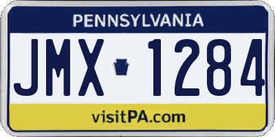 PA license plate JMX1284