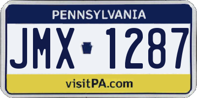 PA license plate JMX1287