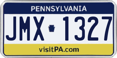 PA license plate JMX1327