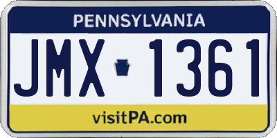 PA license plate JMX1361