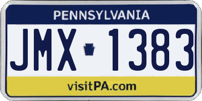 PA license plate JMX1383
