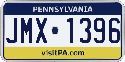 PA license plate JMX1396