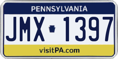 PA license plate JMX1397