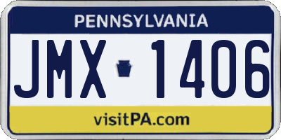 PA license plate JMX1406
