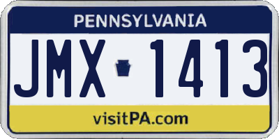 PA license plate JMX1413