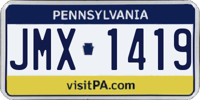 PA license plate JMX1419
