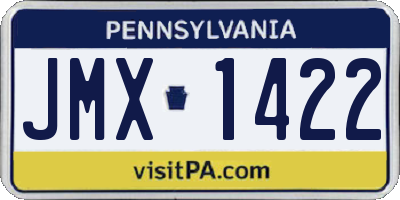 PA license plate JMX1422