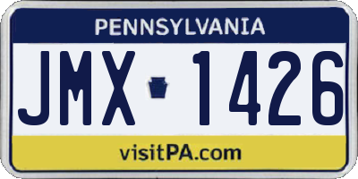 PA license plate JMX1426