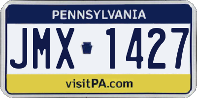 PA license plate JMX1427