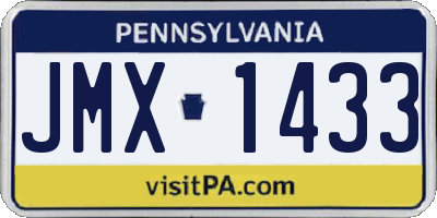 PA license plate JMX1433