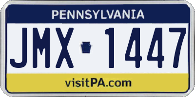 PA license plate JMX1447