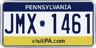 PA license plate JMX1461