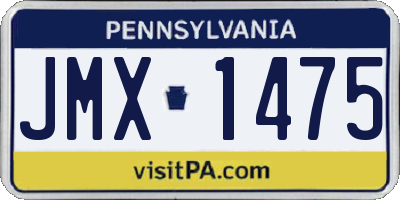PA license plate JMX1475