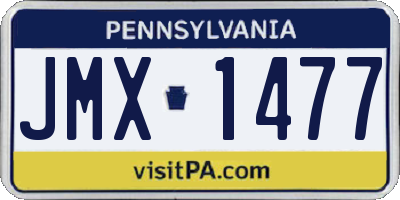 PA license plate JMX1477
