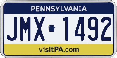 PA license plate JMX1492