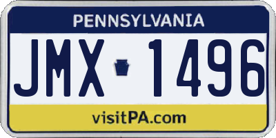 PA license plate JMX1496