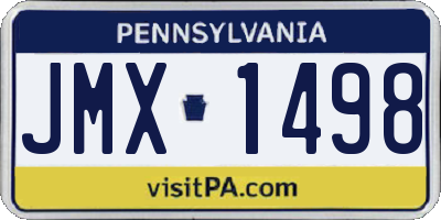PA license plate JMX1498