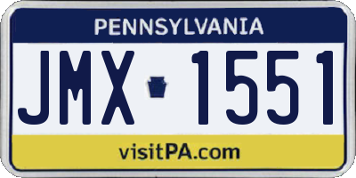 PA license plate JMX1551
