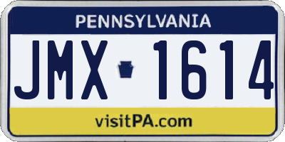 PA license plate JMX1614