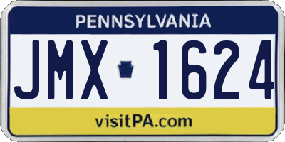 PA license plate JMX1624