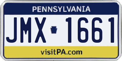 PA license plate JMX1661