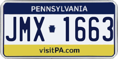 PA license plate JMX1663