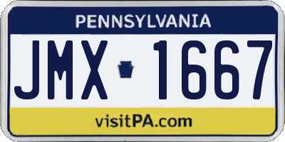 PA license plate JMX1667