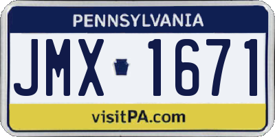 PA license plate JMX1671