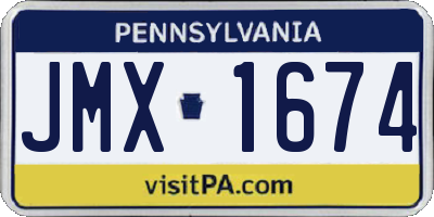 PA license plate JMX1674