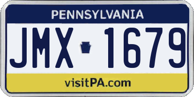 PA license plate JMX1679