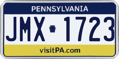 PA license plate JMX1723