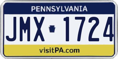 PA license plate JMX1724
