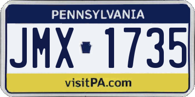 PA license plate JMX1735
