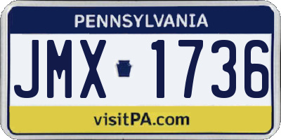 PA license plate JMX1736