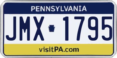 PA license plate JMX1795