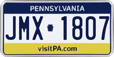 PA license plate JMX1807