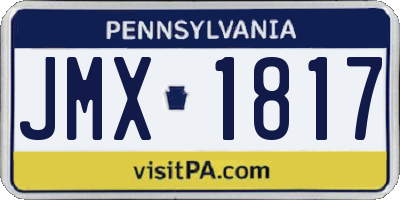 PA license plate JMX1817