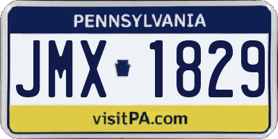 PA license plate JMX1829