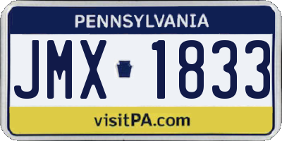 PA license plate JMX1833